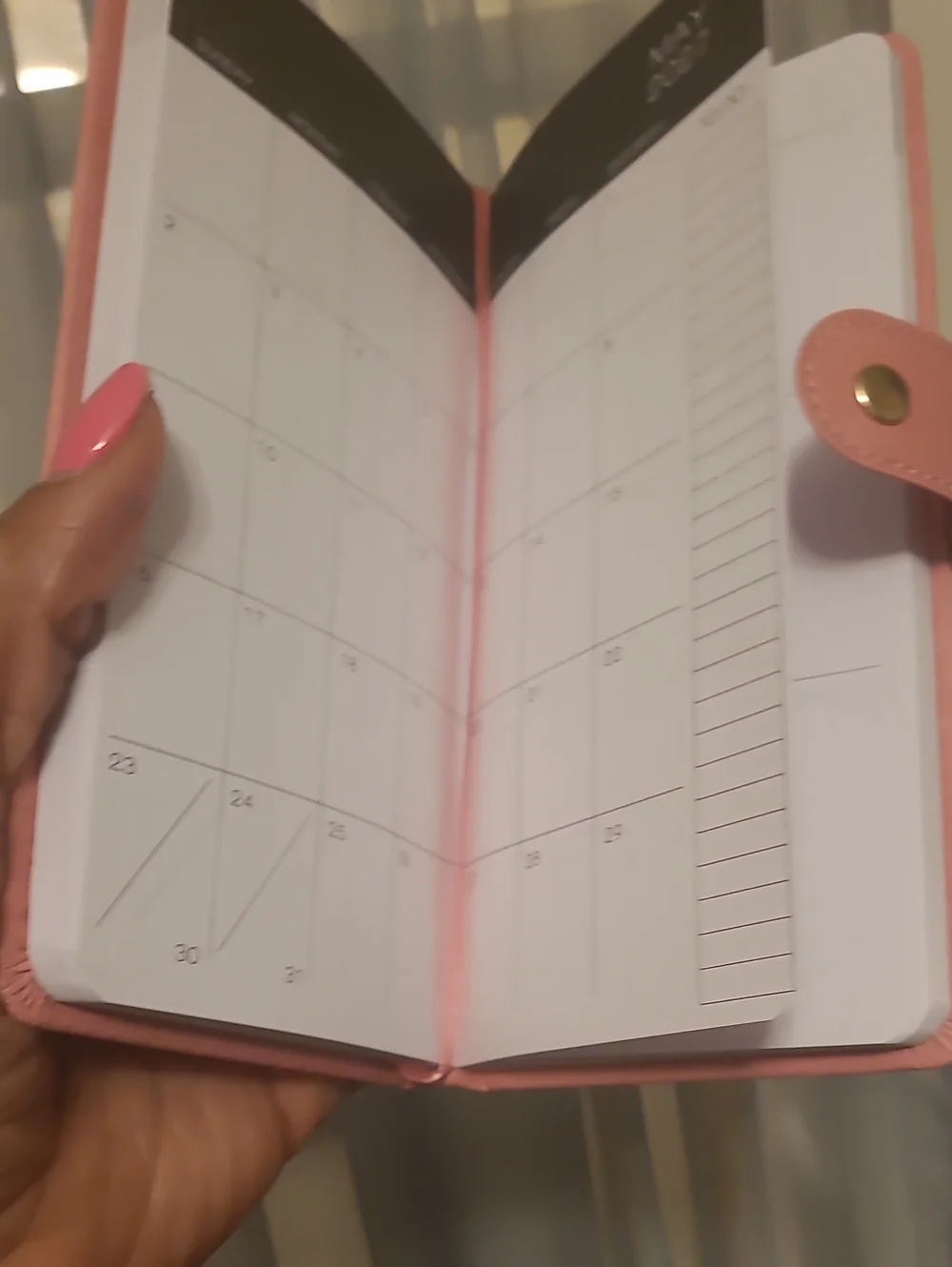 2027 Weekly Planner Pink Faux Leather with Gold Foil